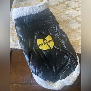 Wutang Wu-tang rap hip leather Dog black Jacket L limited coat shearling